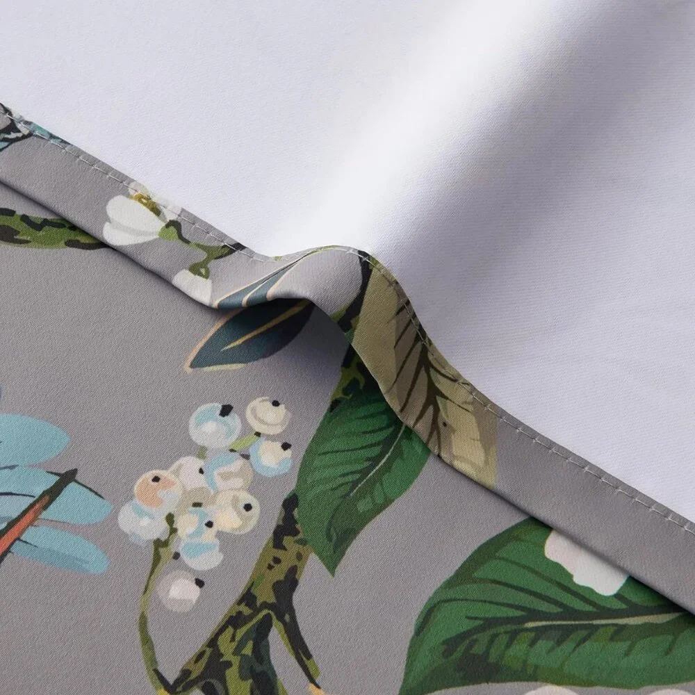 Floral Lemon Hummingbird Curtains Patterned Waverly Mid-Century Style